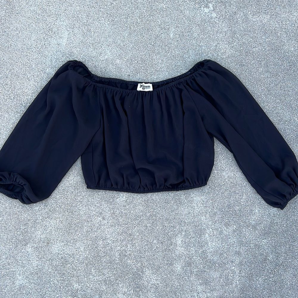 Show Me Your Mumu Lima Scrunch Top Black Size M - Picture 2 of 6